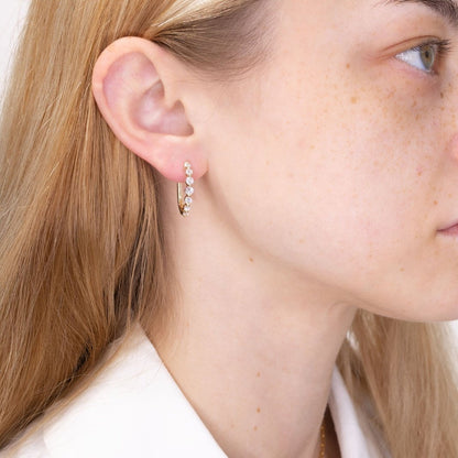 1.86 TCW Round Moissanite Hoop Earrings - farrellouise
