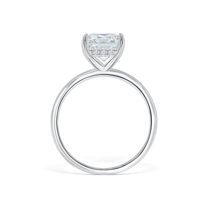 3.0 CT Radiant Moissanite Hidden Halo Engagement Ring - farrellouise