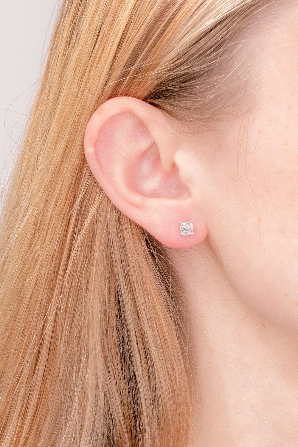 1.0 TCW Princess Moissanite Solitaire Stud Earrings - farrellouise