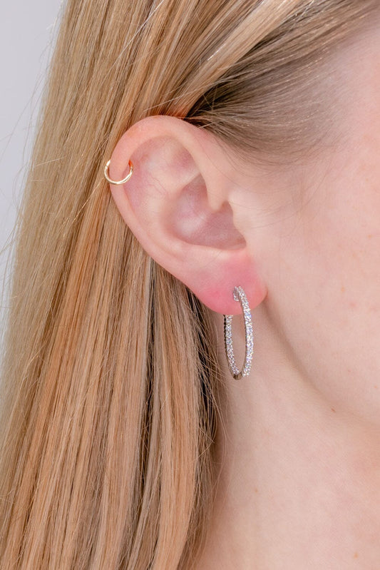 3.0TCW Round Moissanite Hoop Earrings - farrellouise