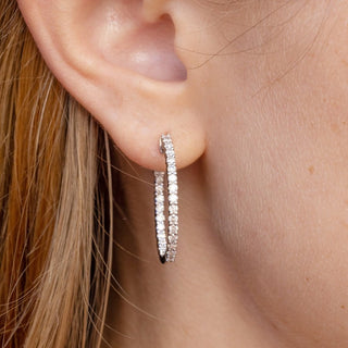 3.0TCW Round Moissanite Hoop Earrings - farrellouise