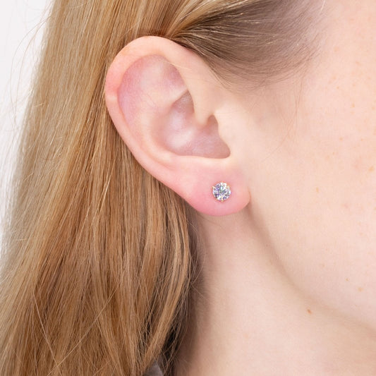 1.02 TCW Round Moissanite Solitaire Stud Earrings - farrellouise