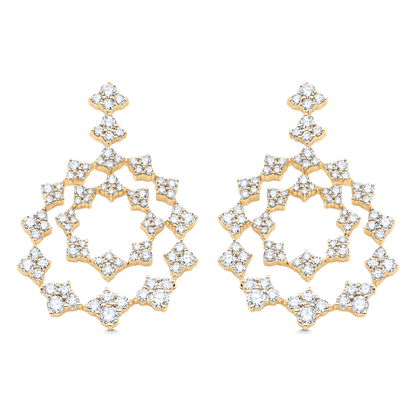 2.62 TCW Round Moissanite Diamond Drop Earrings - farrellouise