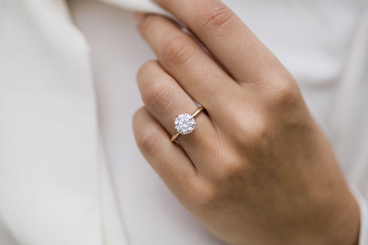 2.10 CT Round Solitaire Moissanite Engagement Ring - farrellouise