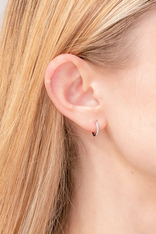 0.20 TCW Round Moissanite Hoops Earrings - farrellouise