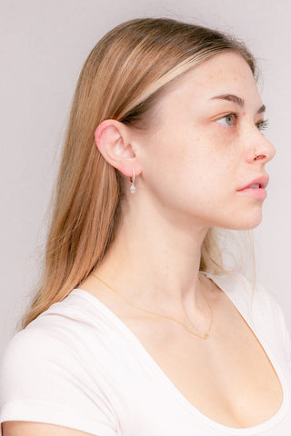 2.24 TCW Pear Moissanite Hoop Earrings - farrellouise
