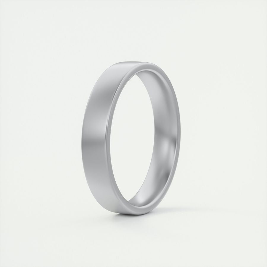 Satin-Finish Classic White Gold Men's Band - farrellouise