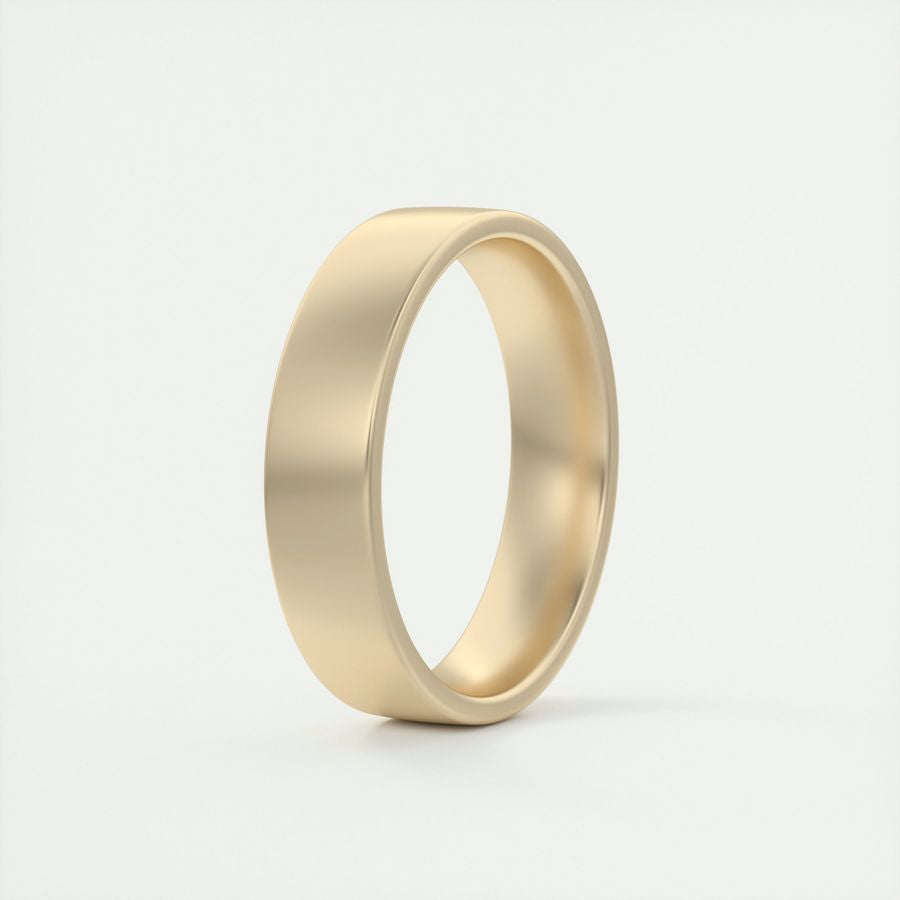 Classic Satin-Finish Yellow Gold Men's Band - farrellouise