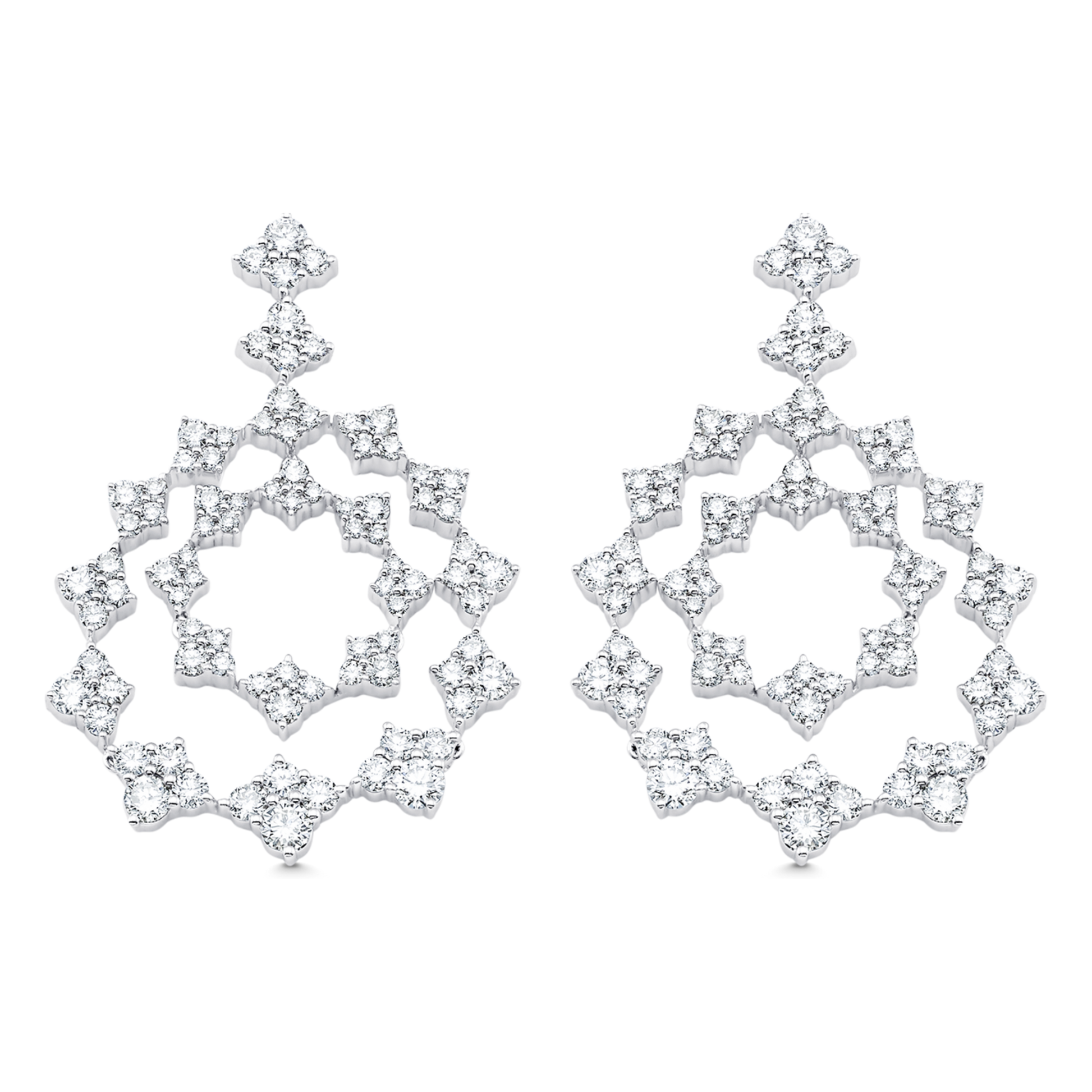 2.62 TCW Round Moissanite Diamond Drop Earrings - farrellouise
