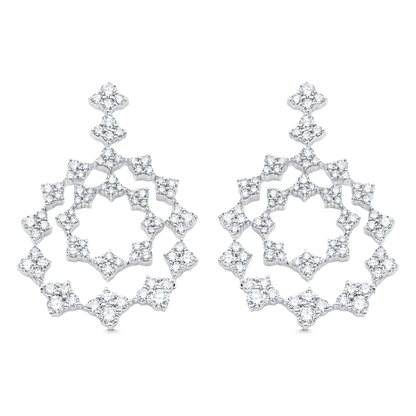 2.62 TCW Round Moissanite Diamond Drop Earrings - farrellouise