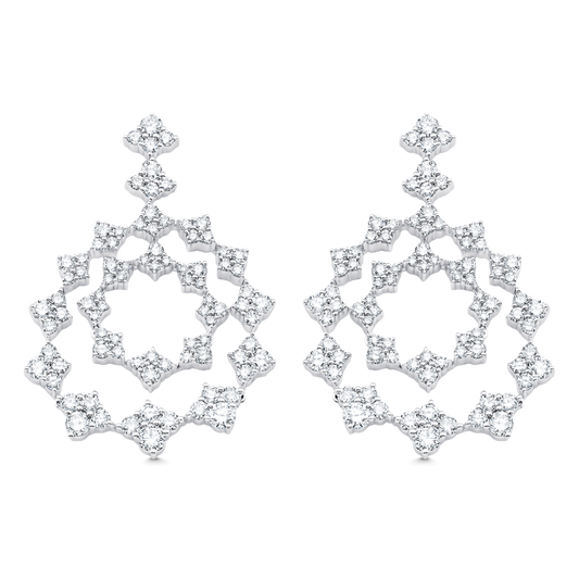2.62 TCW Round Moissanite Diamond Drop Earrings - farrellouise