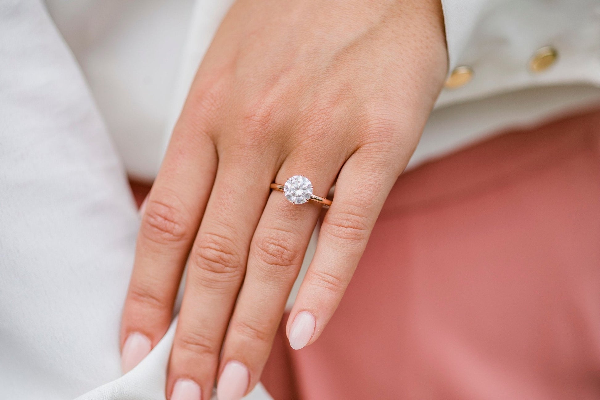 2.10 CT Round Solitaire Moissanite Engagement Ring - farrellouise