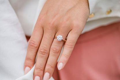 2.10 CT Round Solitaire Moissanite Engagement Ring - farrellouise