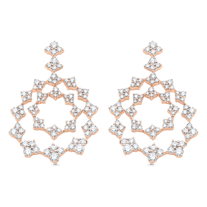 2.62 TCW Round Moissanite Diamond Drop Earrings - farrellouise