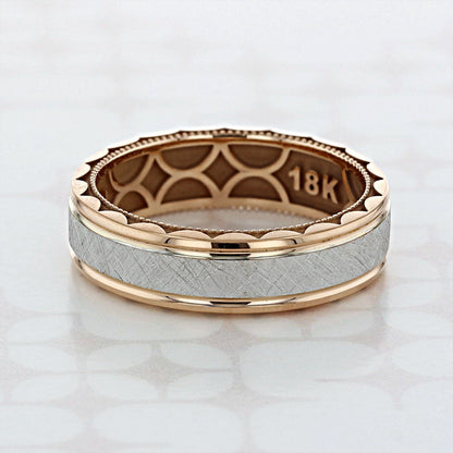 Satin Scratch Finish Classic Men's Band - farrellouise