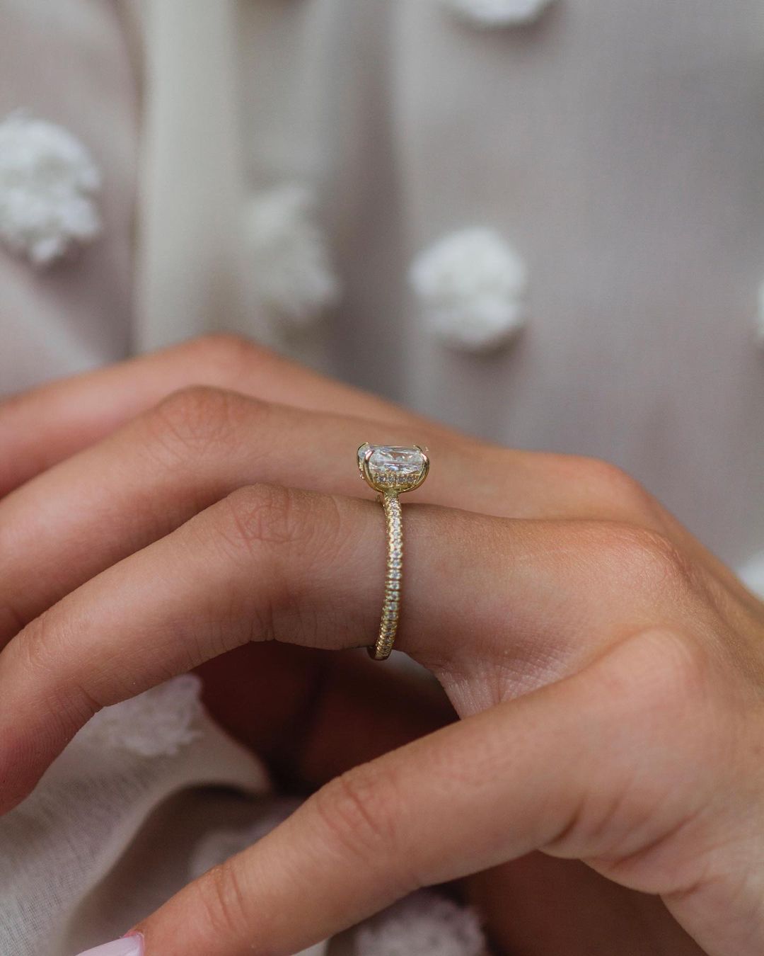 1.0 - 3.0 CT Cushion Hidden Halo & Pave Moissanite Engagement Ring - farrellouise