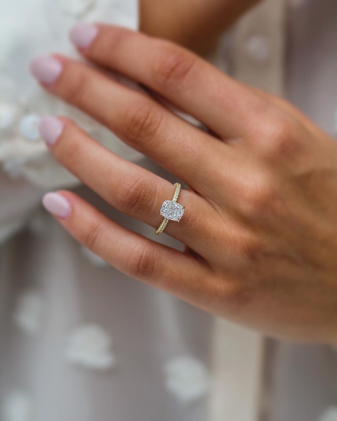 1.0 - 3.0 CT Cushion Hidden Halo & Pave Moissanite Engagement Ring - farrellouise