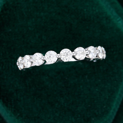 0.583 CT Round Moissanite Half Eternity Wedding Band - farrellouise