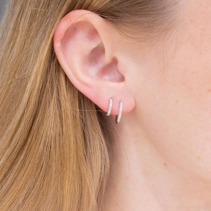 0.24TCW Round Moissanite Double Huggie Earrings - farrellouise
