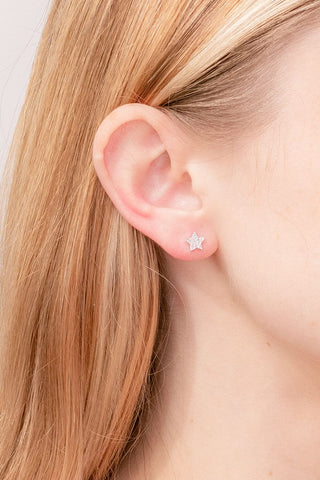 0.14 TCW Round Moissanite Star Stud Earrings - farrellouise