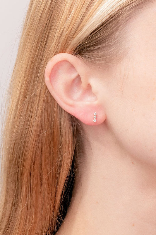 0.36TCW Round Moissanite Triple Floating Earrings - farrellouise