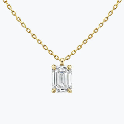 0.25-1.0ct Emerald Cut Solitaire Moissanite Diamond Necklace - farrellouise