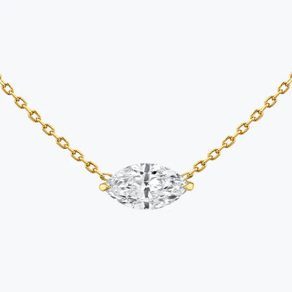 0.25-1.0ct Marquise Cut Solitaire Moissanite Diamond Necklace - farrellouise