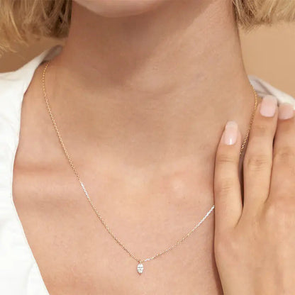 0.25-1.0ct Marquise Cut Solitaire Moissanite Diamond Necklace - farrellouise