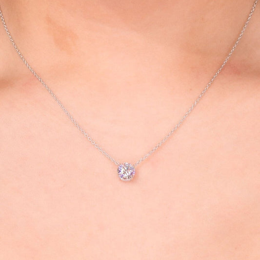 1.61 CT Round Moissanite Solitaire Necklace - farrellouise