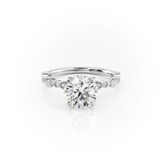 2.0 CT Round Moissanite Milgrain Pave Setting Engagement Ring - farrellouise