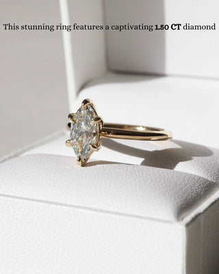 1.5 CT Marquise Moissanite Solitaire Engagement Ring - farrellouise