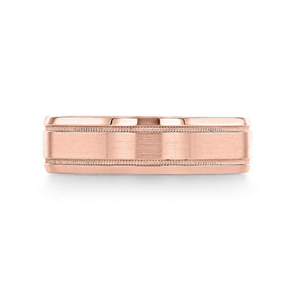 Milgrain Brushed Polish Men's Wedding Band - farrellouise