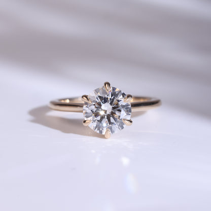 Rita - Round Cut Lab Diamond Dotted Prong Solitaire Engagement Ring