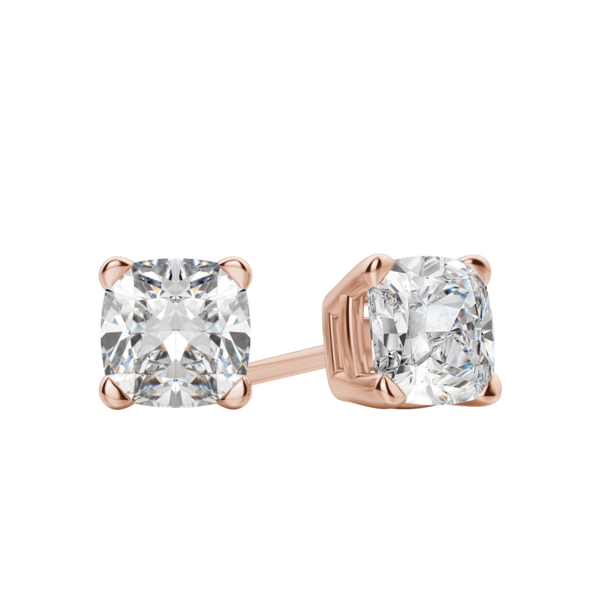 0.50 TCW-1.0 TCW Cushion Cut Moissanite Solitaire Stud Earrings - farrellouise