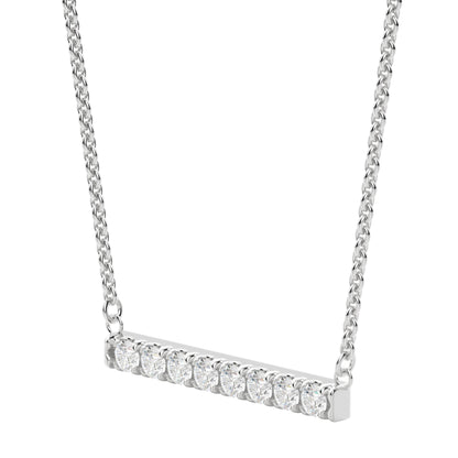 0.24 CT Round Cut Bar Necklace Moissanite Diamond Necklace - farrellouise