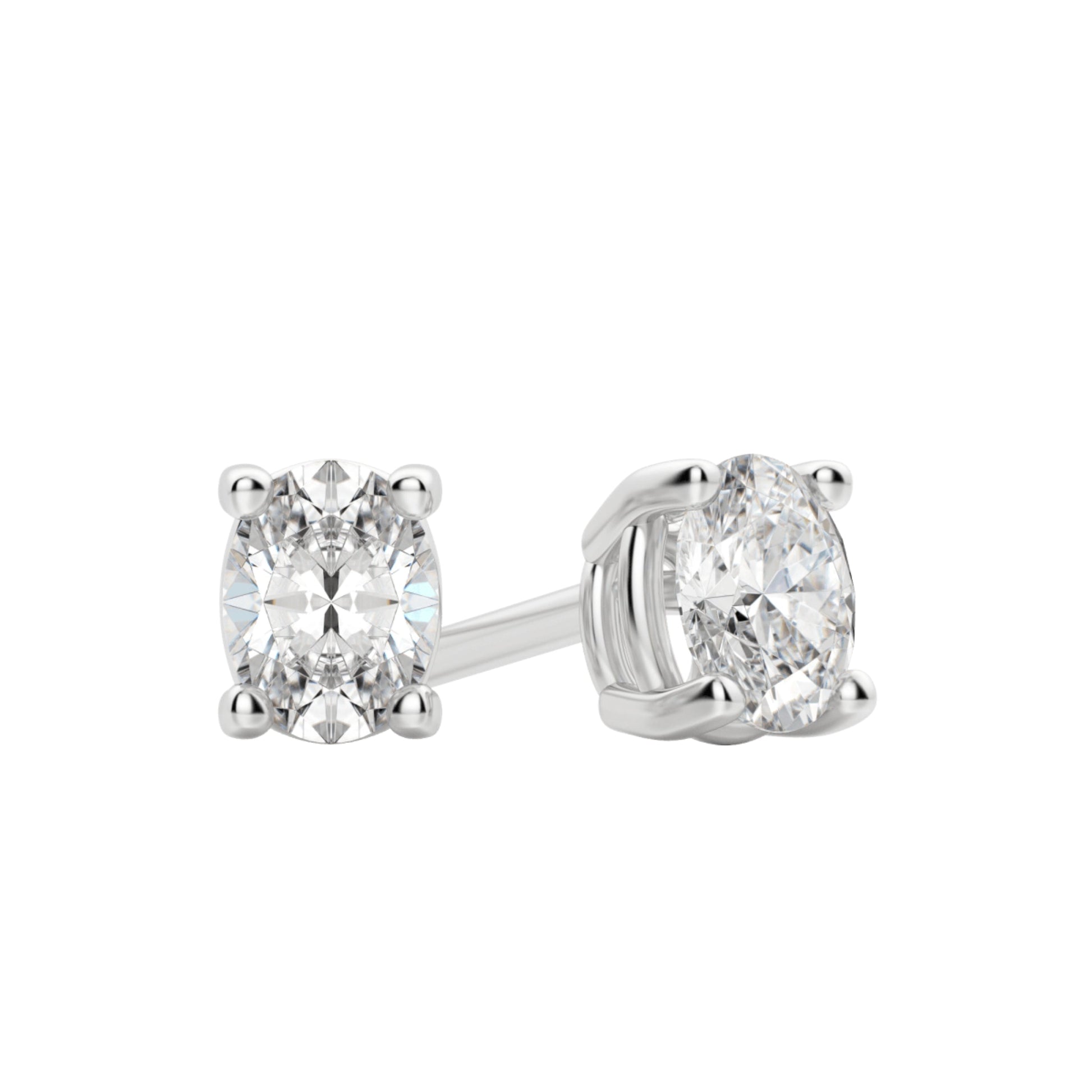 0.50 TCW-1.0 TCW Oval Cut Moissanite Solitaire Stud Earrings - farrellouise