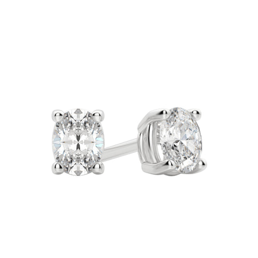 0.50 TCW-1.0 TCW Oval Cut Moissanite Solitaire Stud Earrings - farrellouise