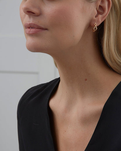 0.18 TCW Round Moissanite Diamond Link Hoop Earrings - farrellouise