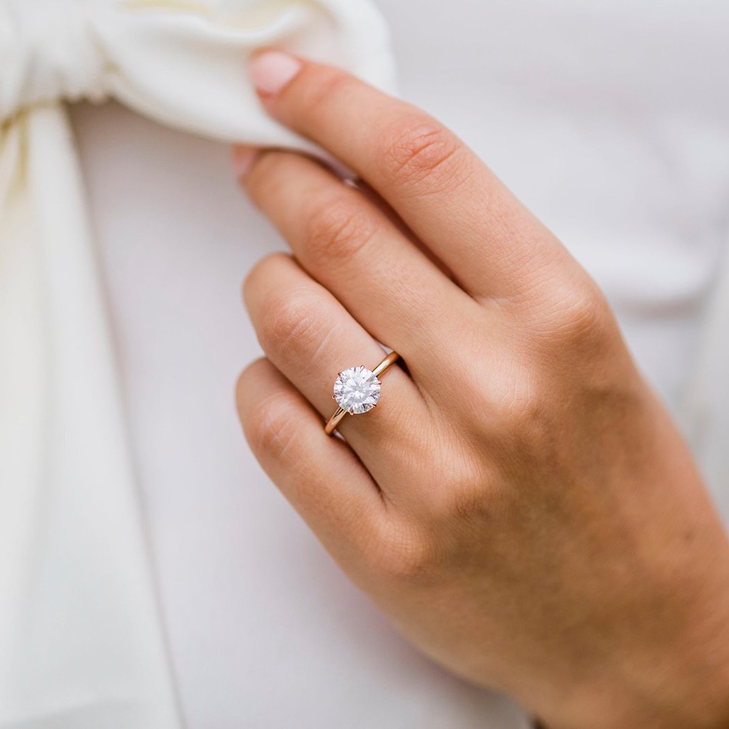 2.10 CT Round Solitaire Moissanite Engagement Ring - farrellouise