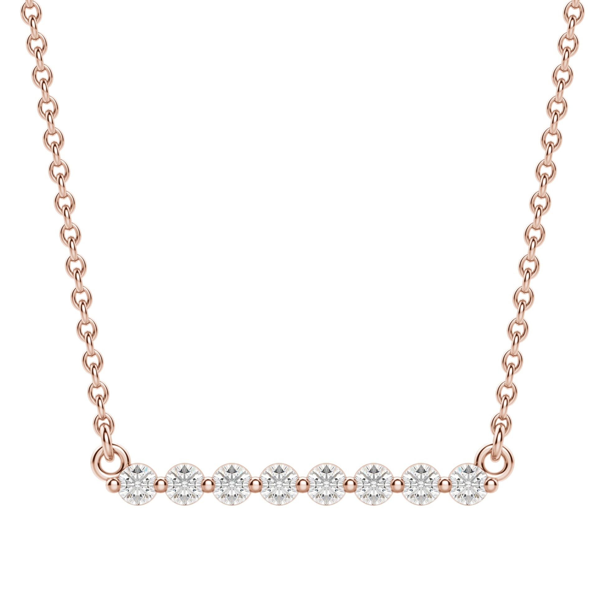 0.24 CT Round Moissanite Diamond Bar Style Necklace - farrellouise