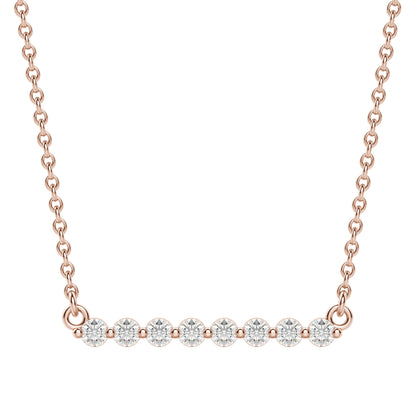 0.24 CT Round Moissanite Diamond Bar Style Necklace - farrellouise