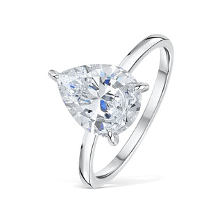 3.0 CT Pear Moissanite Hidden Halo Engagement Ring - farrellouise