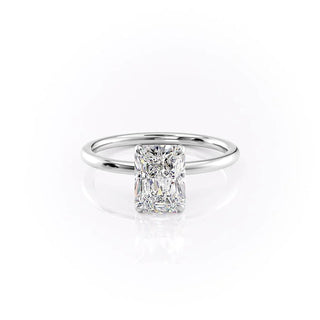 3.0 CT Radiant Moissanite Hidden Halo Engagement Ring - farrellouise