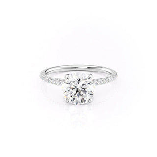 2.0 CT Round Moissanite Hidden Halo Engagement Ring - farrellouise