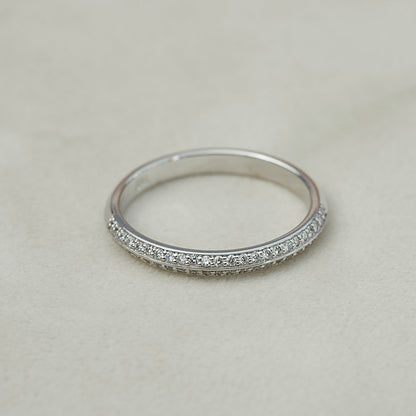 0.25 TCW Round Moissanite Double Row Wedding Band - farrellouise