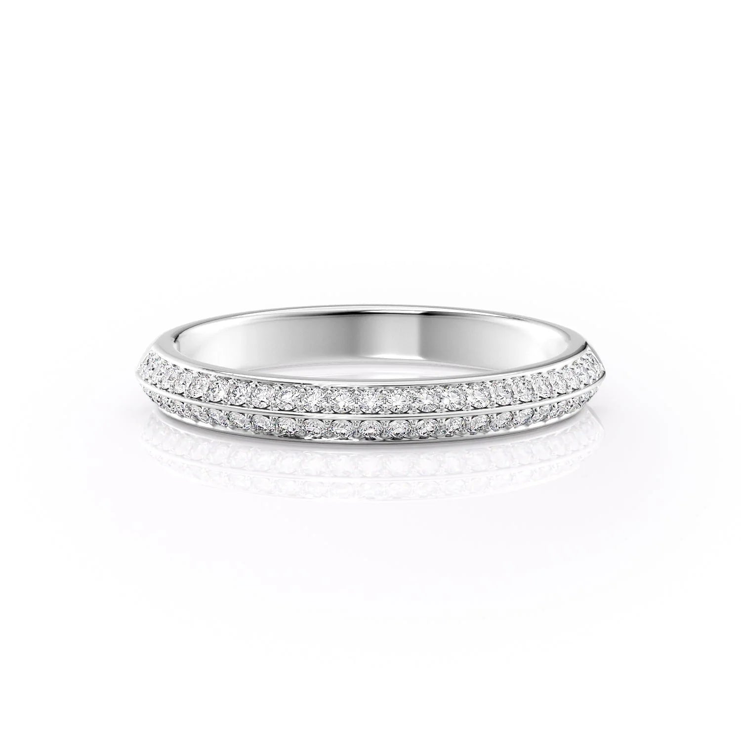 0.25 TCW Round Moissanite Double Row Wedding Band - farrellouise