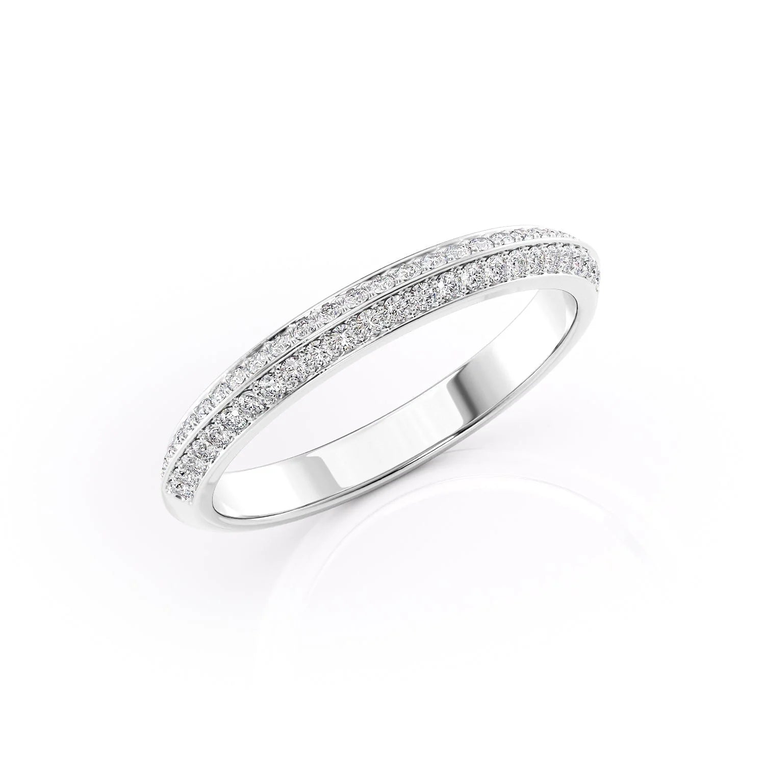 0.25 TCW Round Moissanite Double Row Wedding Band - farrellouise