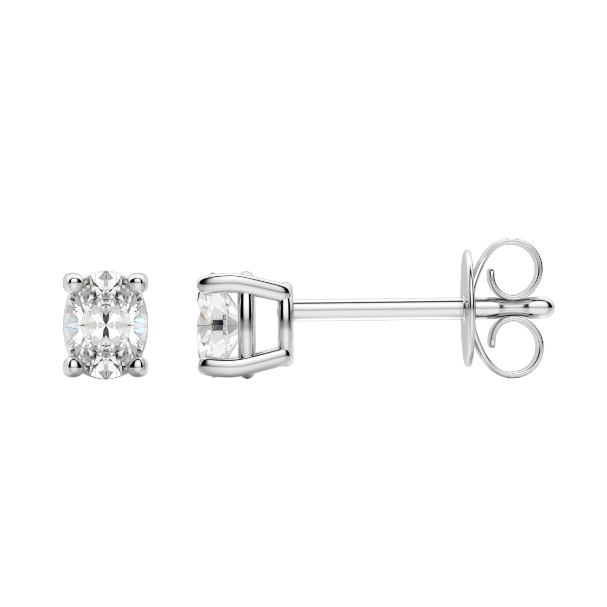 0.50 TCW-1.0 TCW Oval Cut Moissanite Solitaire Stud Earrings - farrellouise