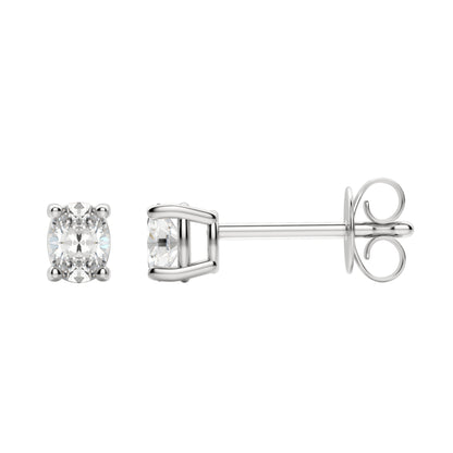 0.50 TCW-1.0 TCW Oval Cut Moissanite Solitaire Stud Earrings - farrellouise