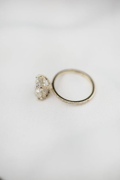 2.77 CT Cushion Solitaire Pave Moissanite Engagement Ring - farrellouise